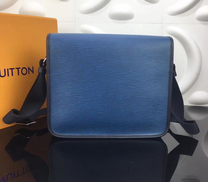 路易威登LV頂級原單M53494藍色 MESSENGER 小號郵差包Epi牛皮 牛皮飾邊 YDH1731